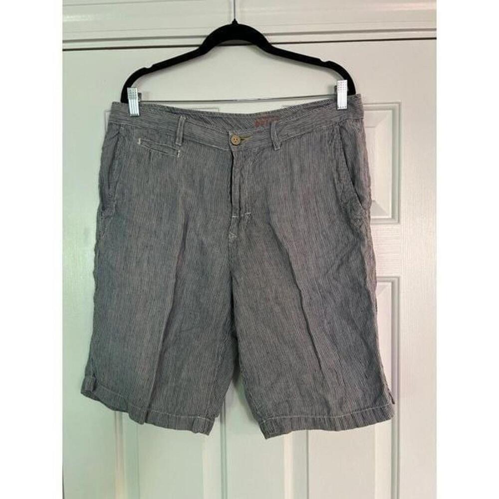 Tommy Bahama Men’s Relax Blue Pinstripe Linen Shorts EUC Size 34‎